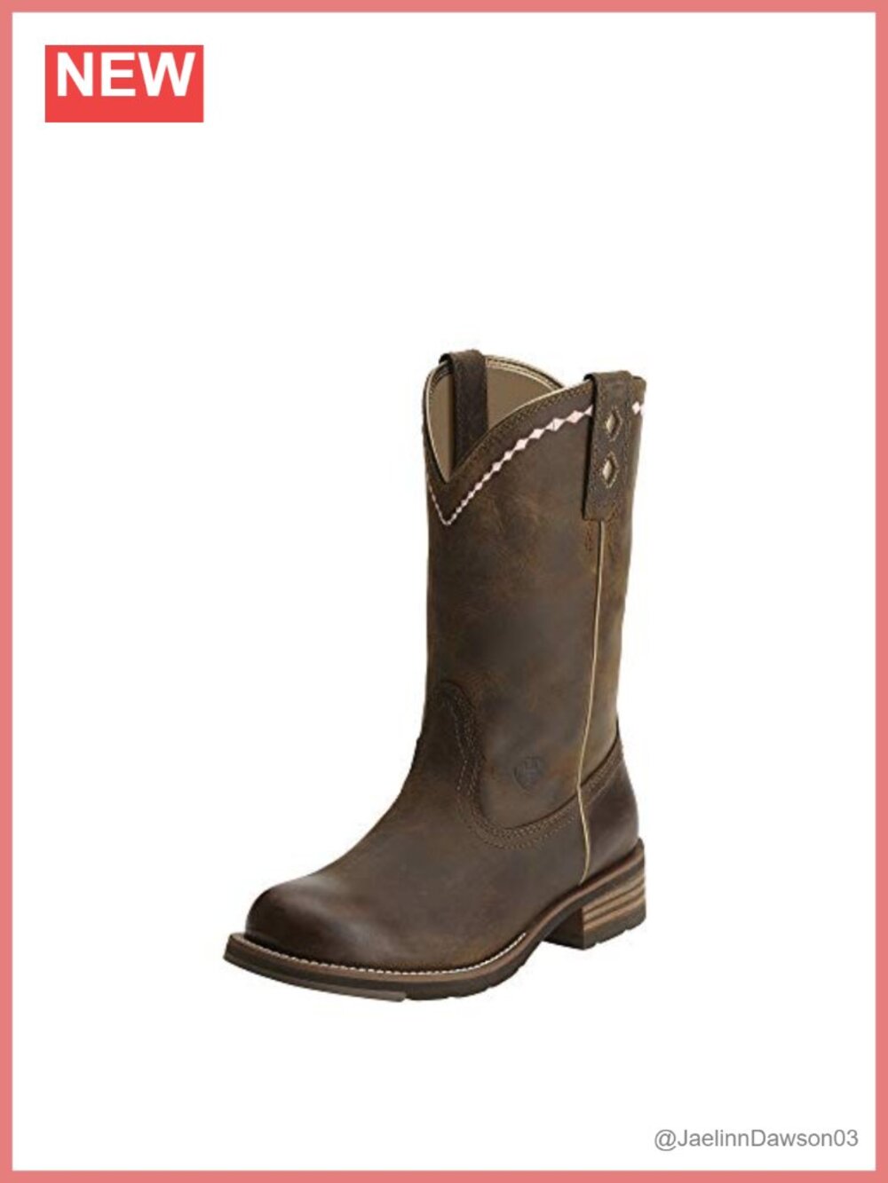 Women's Mid-Calf Western Roper Boots Leather Pull-On